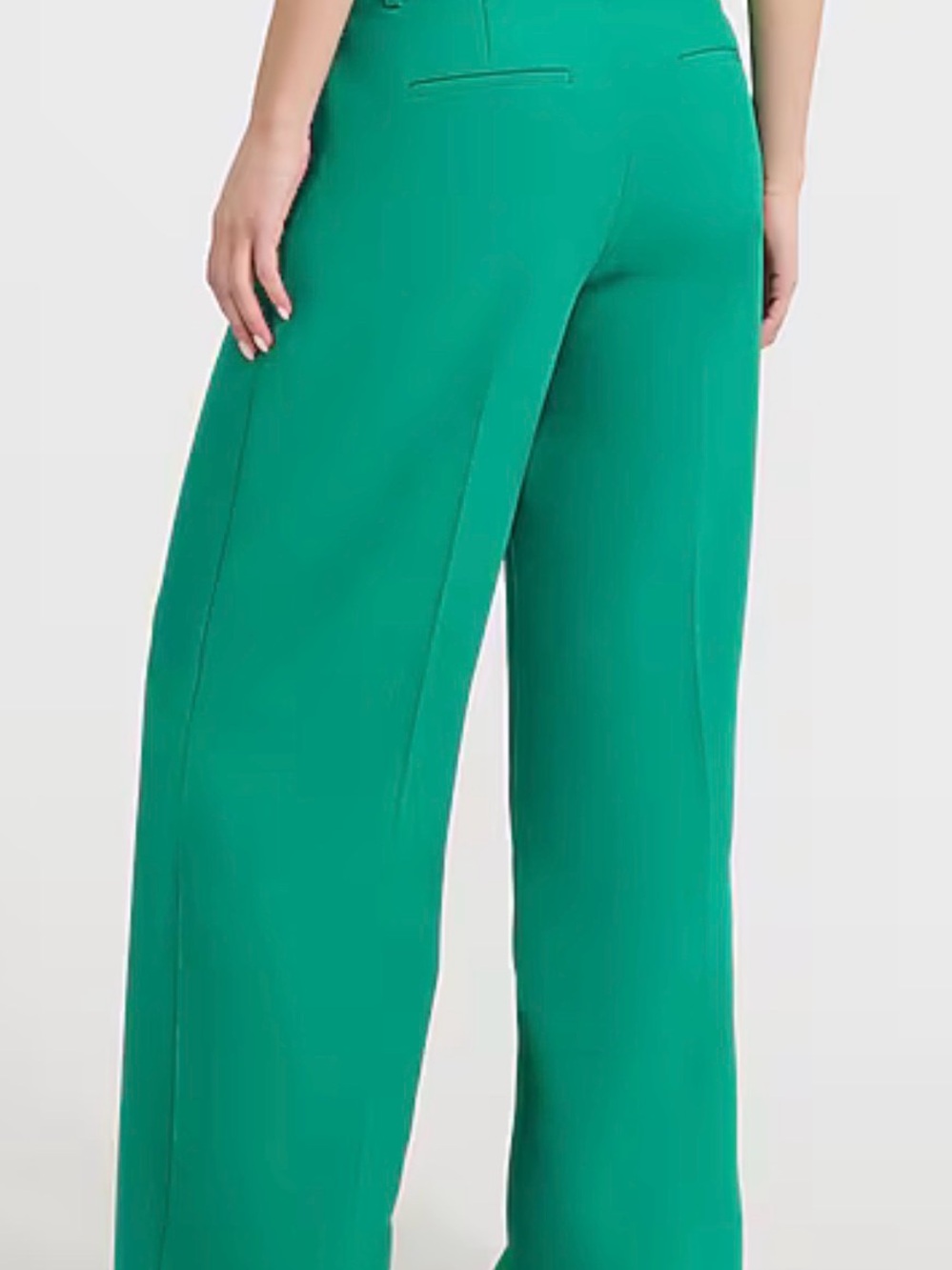 LOFT Wide Leg High-Rise Pants in Emerald Green